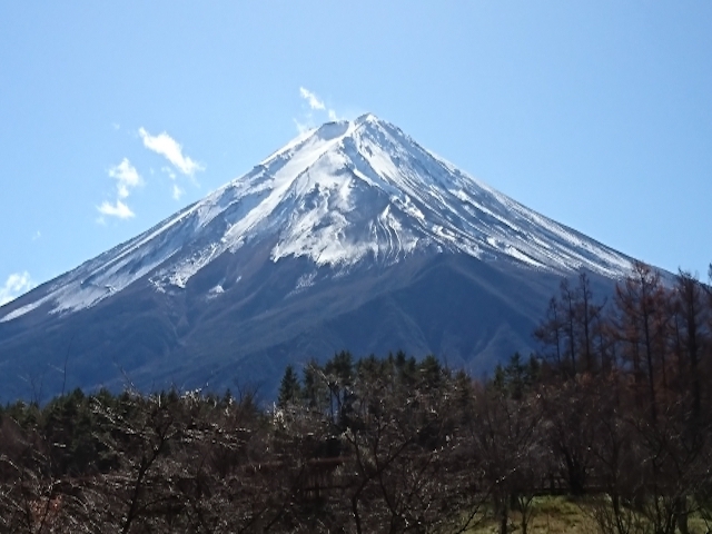 青空の日の富士山。